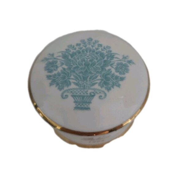 Buckingham Palace The Royal Collection 1994 Blue Gold Trim Trinket Box - Picture 1 of 6